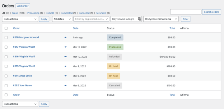 WooCommerce Website Development Orders